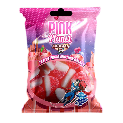 Bolsa 100g-BESOS-DE-FRESA-AZÚCAR. Una golosina suave y deliciosa.