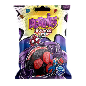 Bolsa 100g-MORAS-SURTIDAS-(RN). Deliciosas gomitas con forma de mora.