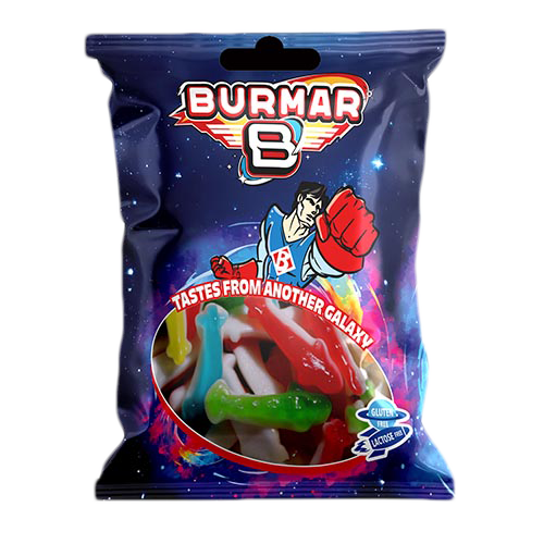 Bola 100g Tiburones Surtidos Brillo. Divertidos y coloridos tiburones de goma